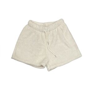 Cream Fleece Fuzzy Shorts